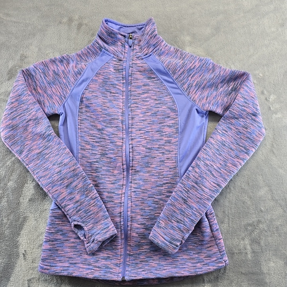 Tek Gear, active wear jacket women size xs purple and pink in colors.